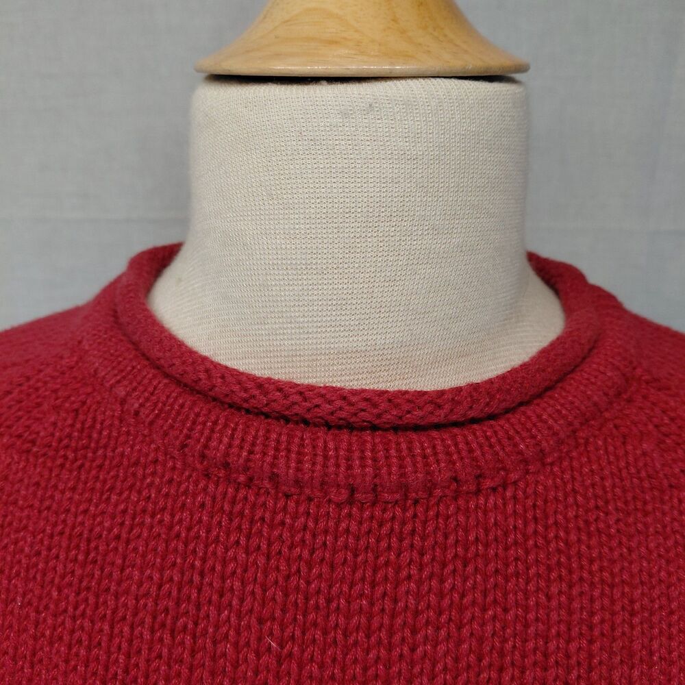 Woolrich Red Sled Sweater LS Knit Rolled Neck Hem SZ M - Picture 5 of 9